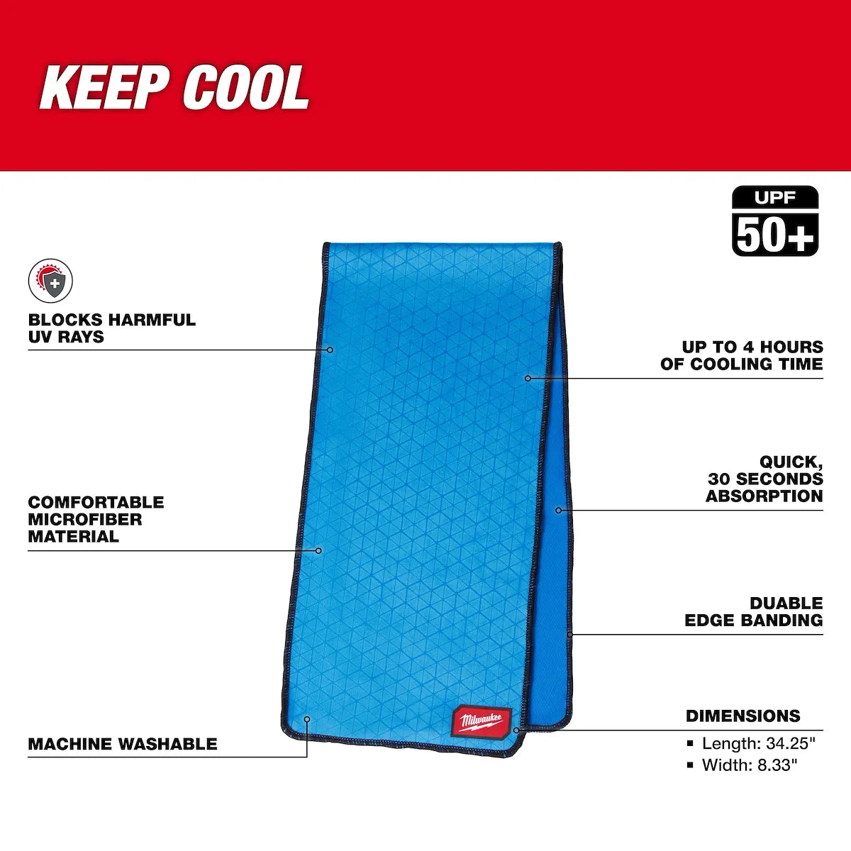 Milwaukee Cooling Microfiber Towel 48-73-4541B