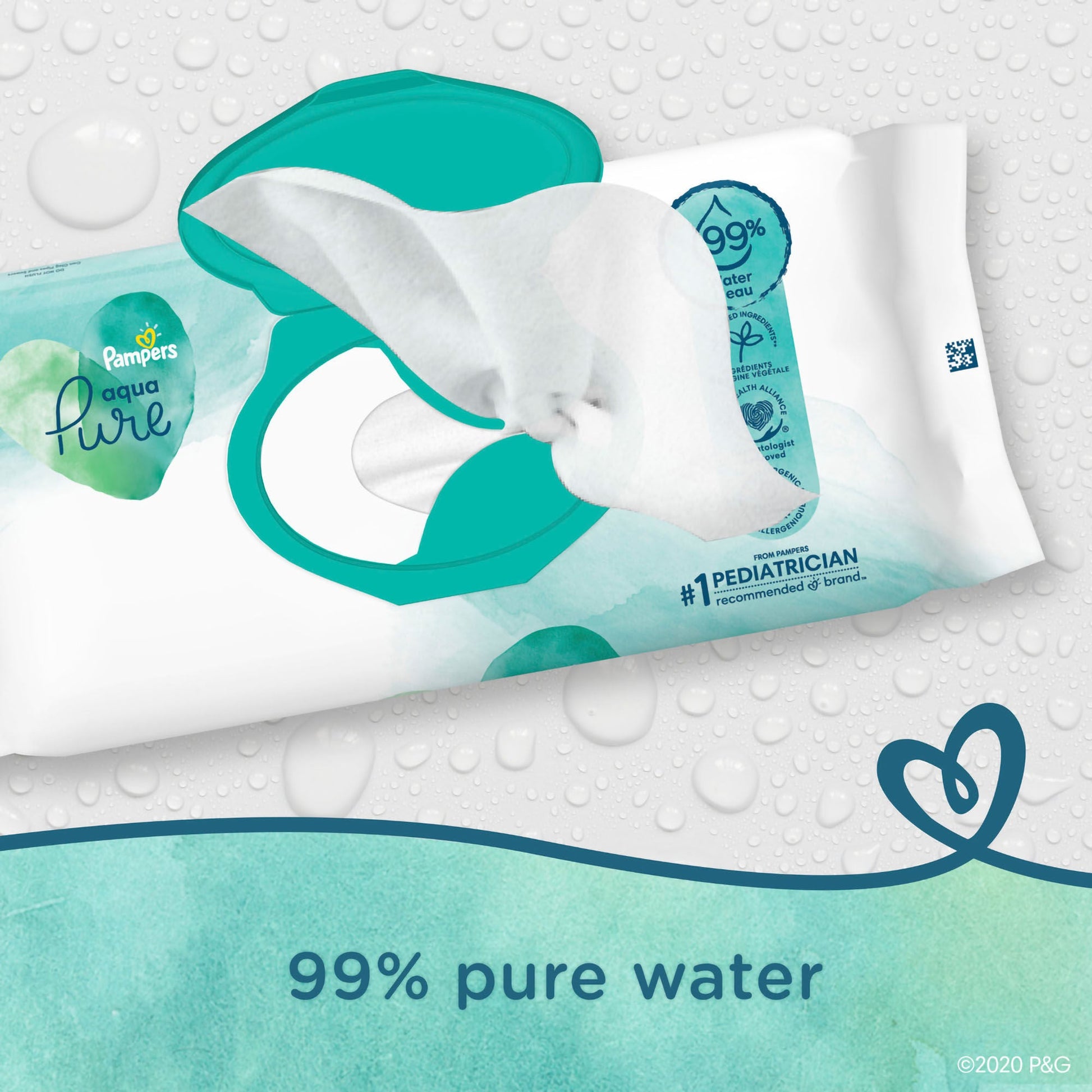Pampers Aqua Pure Baby Wipe Soft Pack Unscented