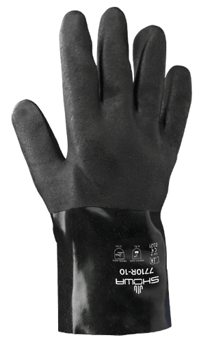 Showa 7710R-10 Black Knight Chemical Resistant Gloves — Dozen (12 pairs)