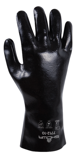 Showa 7712-10 Black Knight Chemical Resistant Gloves - In Limited Stock 7712R — Dozen (12 pairs)
