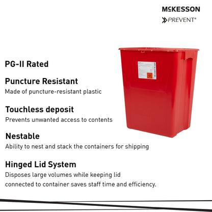 McKesson Prevent® Sharps Container, 18 Gallon