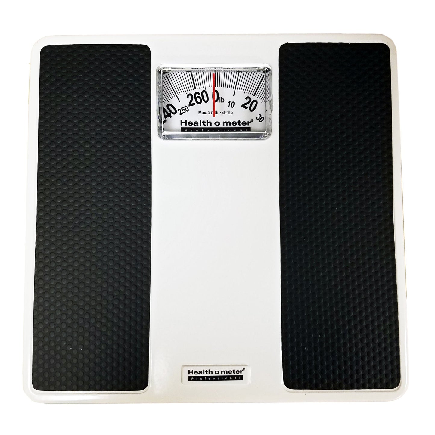 Health O Meter® Dial Scale, 270-lb. Capacity, Black & White Analog Large Display