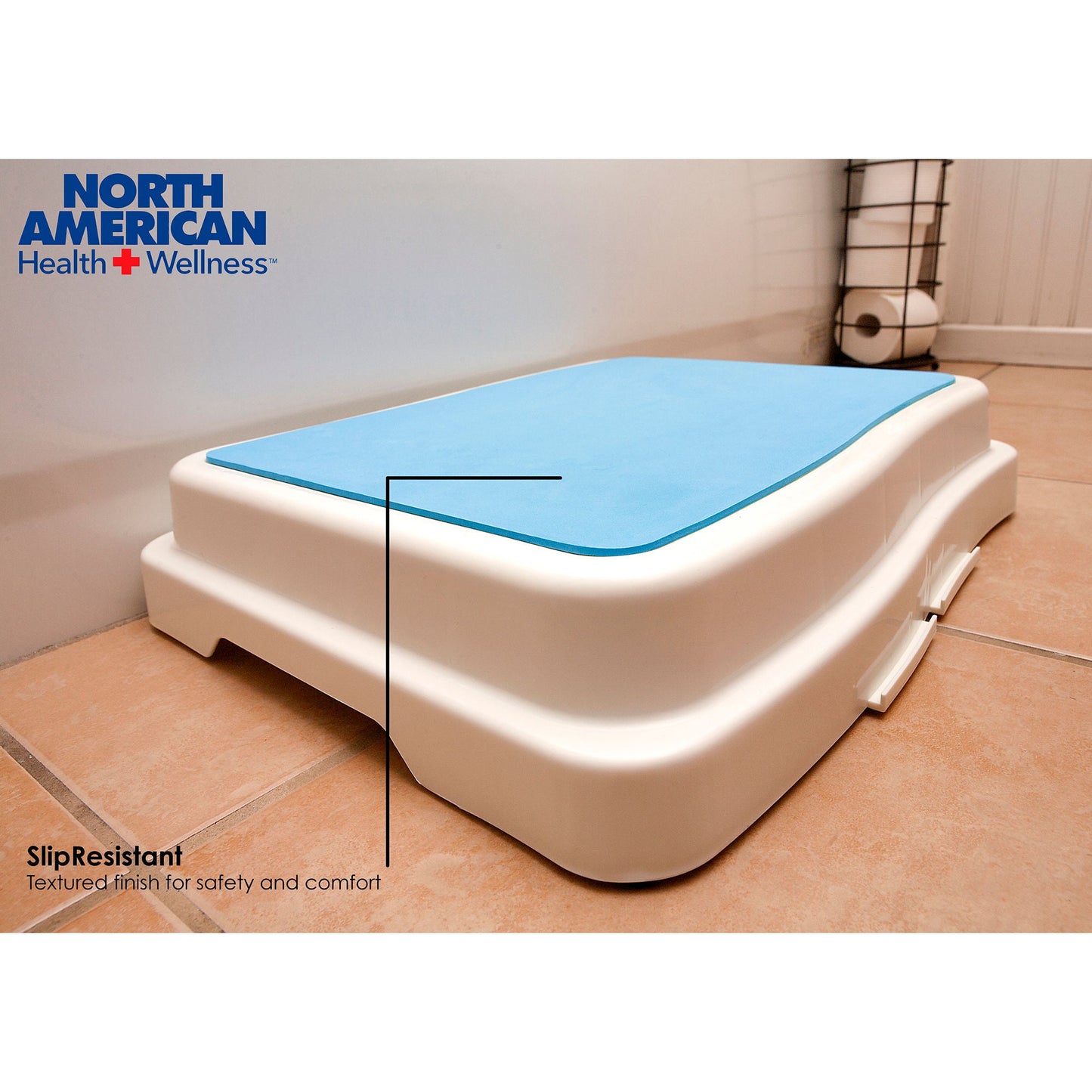 North American Health + Wellness Bath Step Stool Portable 1 Step Plastic 4 Inch Step Height
