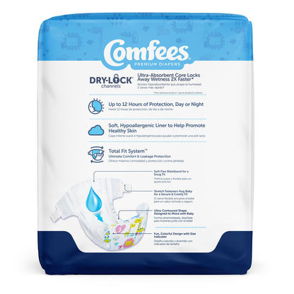 Attends Comfees Premium Diapers, Unisex, Baby, Tab Closure