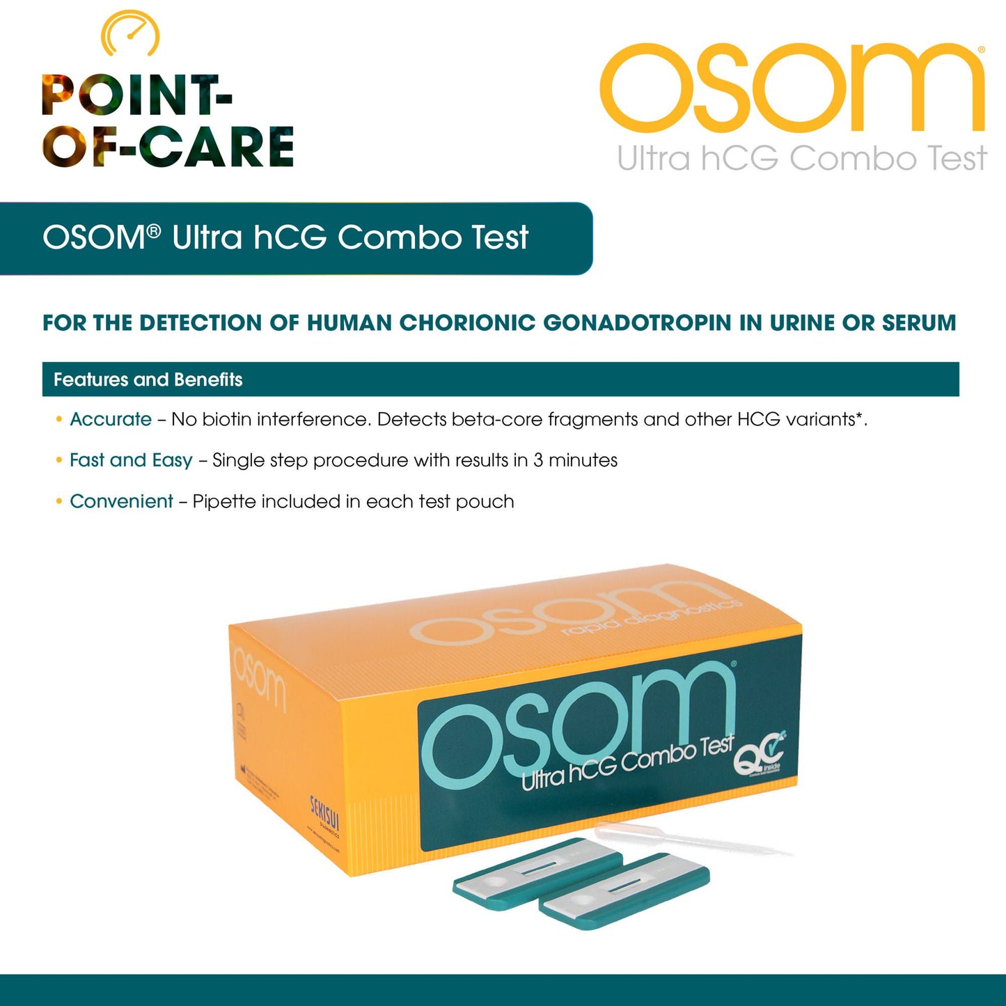 OSOM® Ultra hCG Combo Pregnancy Fertility Reproductive Health Test Kit