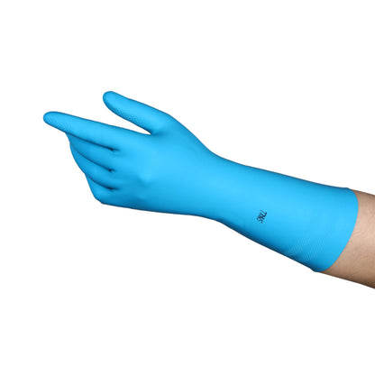 McKesson Flock Lined Latex / Nitrile Utility Gloves, Blue - view 2