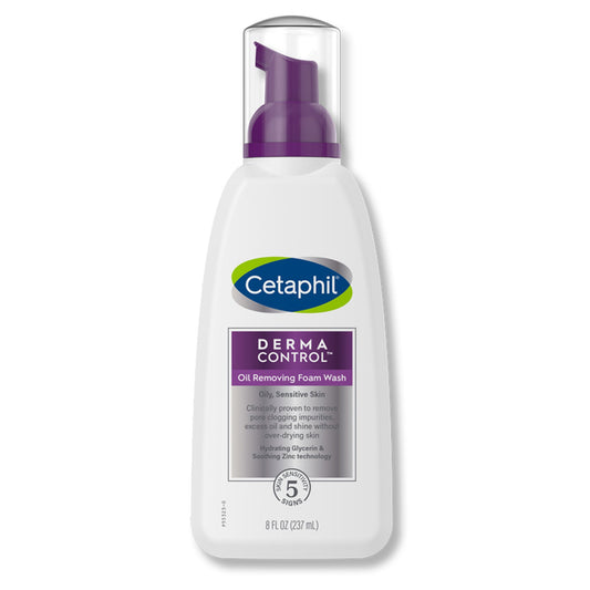 Cetaphil Derma Control Oil Removing Facial Cleanser Foaming Pump Bottle Gentle Scent