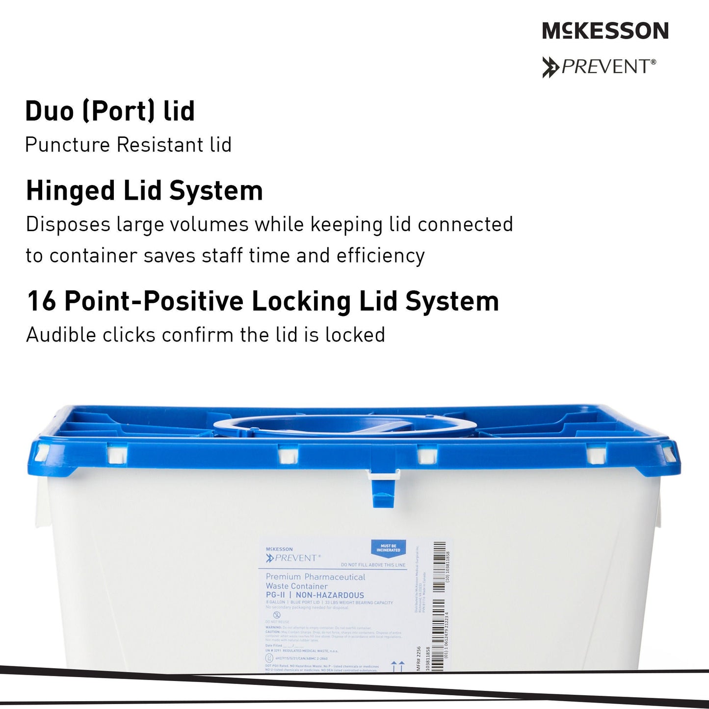 McKesson Prevent® Pharmaceutical Waste Container, 8 Gal.