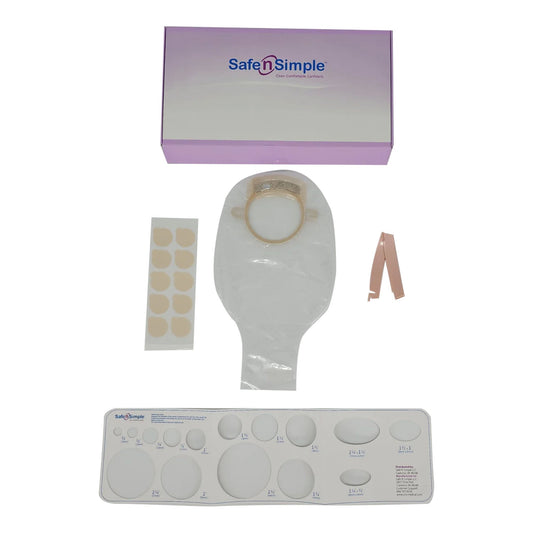 Ostomy Pouch Safe n Simple™ Two-Piece System 12 Inch Length Without Barrier Drainable