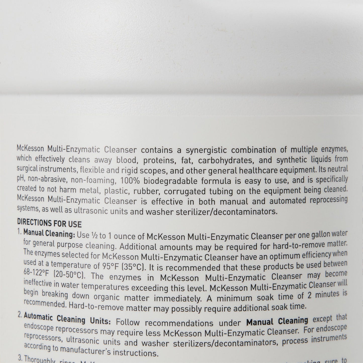 McKesson Multi-Enzymatic Instrument Detergent, 1 gal Jug, Spring Fresh Scent - view 3
