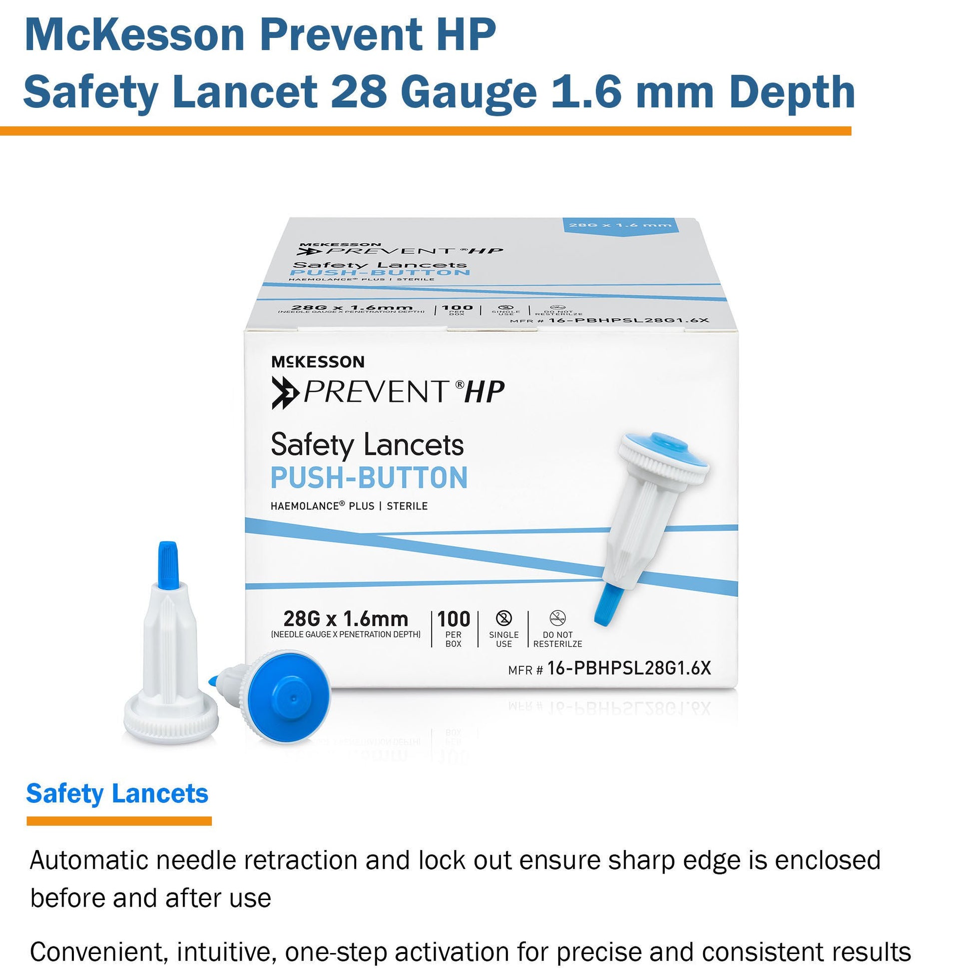 McKesson Prevent® HP Push Button Safety Lancet