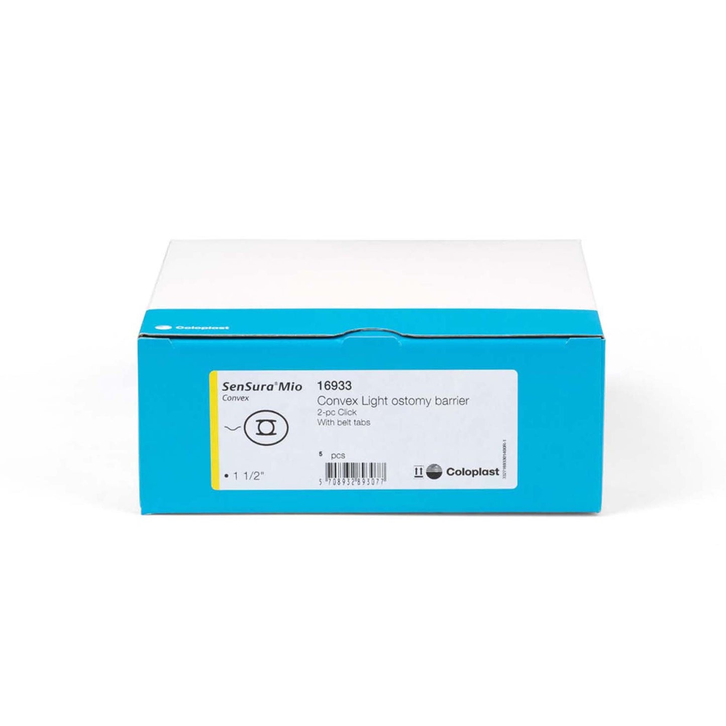 SenSura® Mio Click Convex Light Ostomy Barrier, Stoma Opening, Yellow