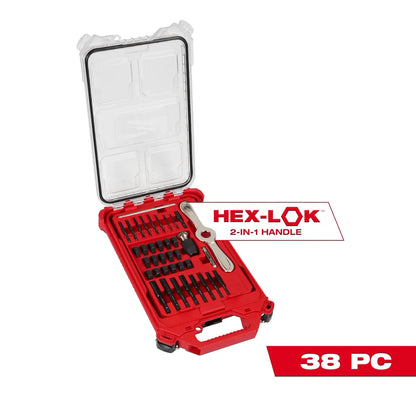 Milwaukee 38PC SAE Tap & Die PACKOUT Set w/ HEX-LOK 2-in-1 Handle 49-22-5604 | 38-Piece, Black Oxide