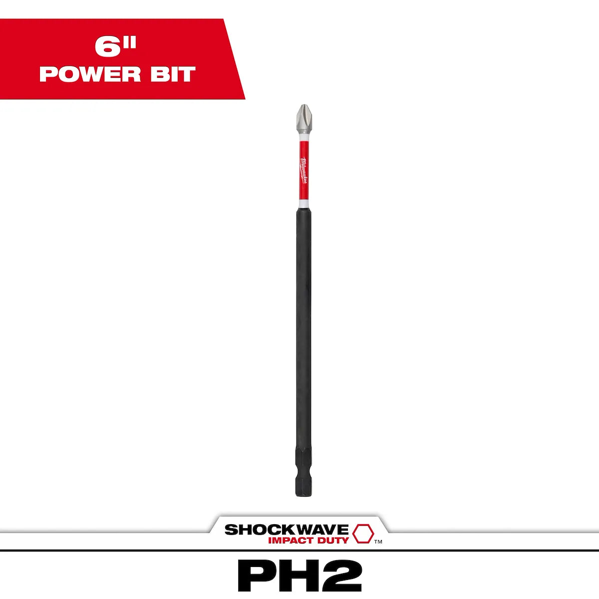 Milwaukee SHOCKWAVE Impact Duty 6" Phillips #2 Power Bit 48-32-4802 | PH2 Drive