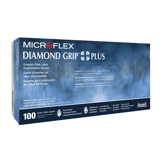 Diamond Grip Plus™ Latex Exam Gloves, White