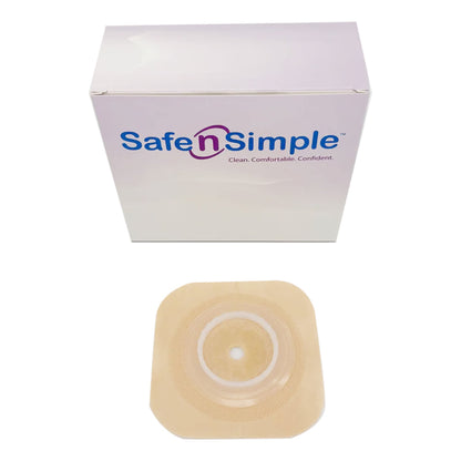 Safe n Simple Ostomy Barrier Trim to Fit, Standard Wear Flexible Tape Flange Up to 1-1/4 Inch Opening 4--1/2 Inch