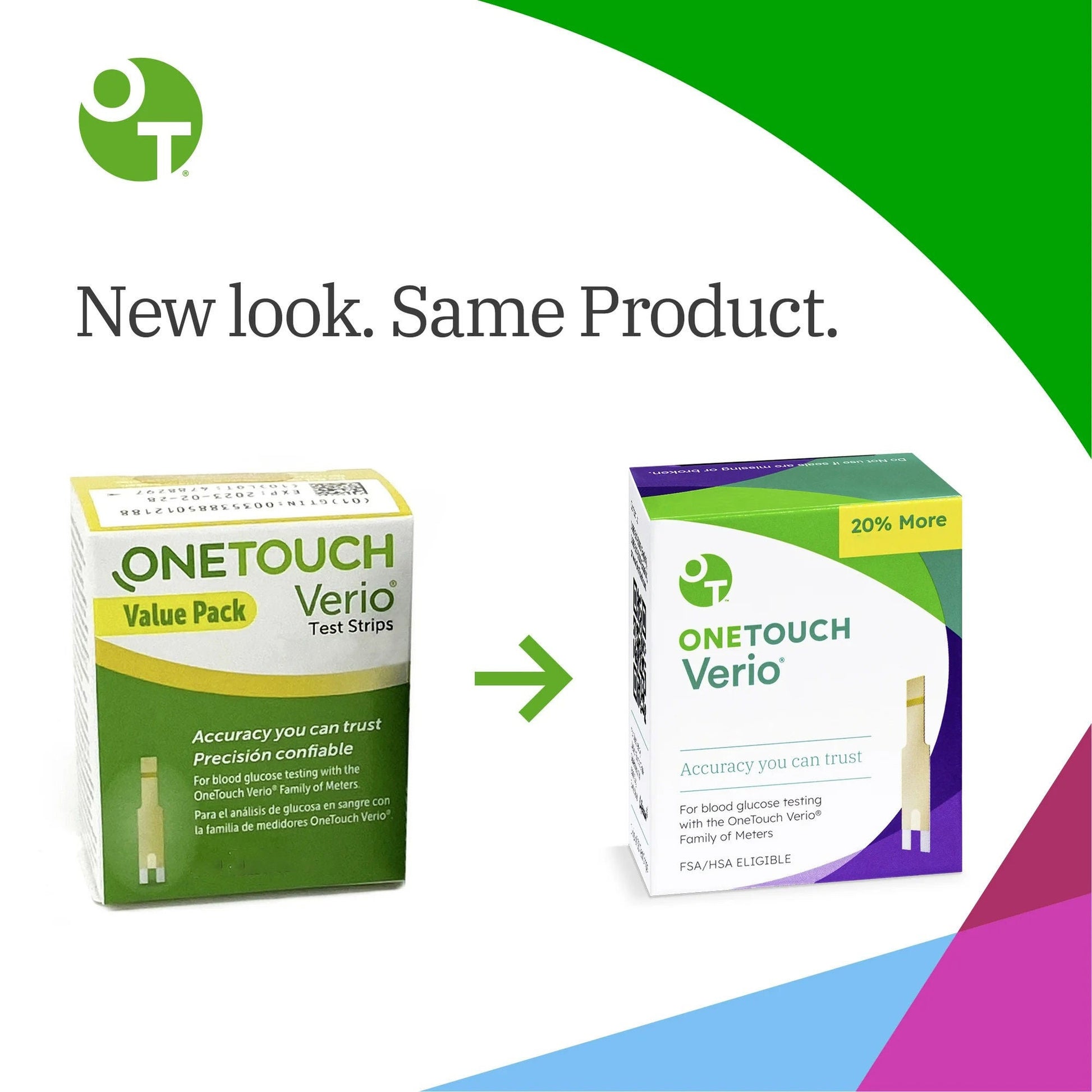 OneTouch Verio Blood Glucose Test Strips 50 Strips For OneTouch Verio Family of Meters