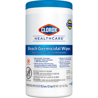 Clorox Healthcare® Bleach Germicidal Wipes, Canister, .