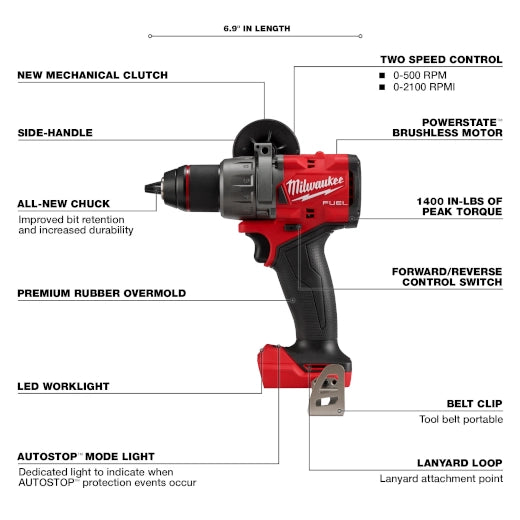 Milwaukee M18 FUEL 1/2" Drill/Driver 2903-20 | M18 Battery, Metal