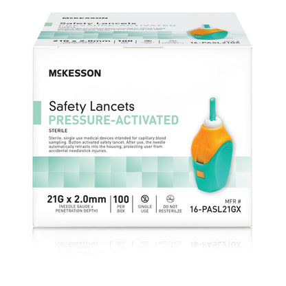 McKesson Pressure Activated Safety Lancets, Green