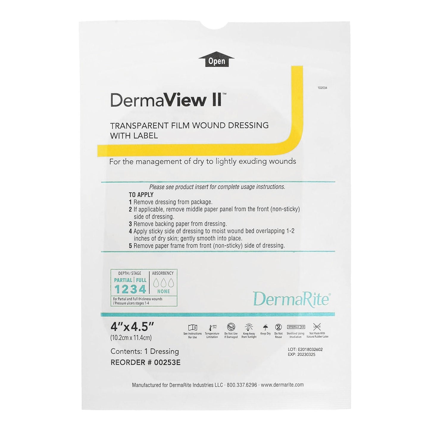 DermaView II™ Transparent Film Dressing with Border