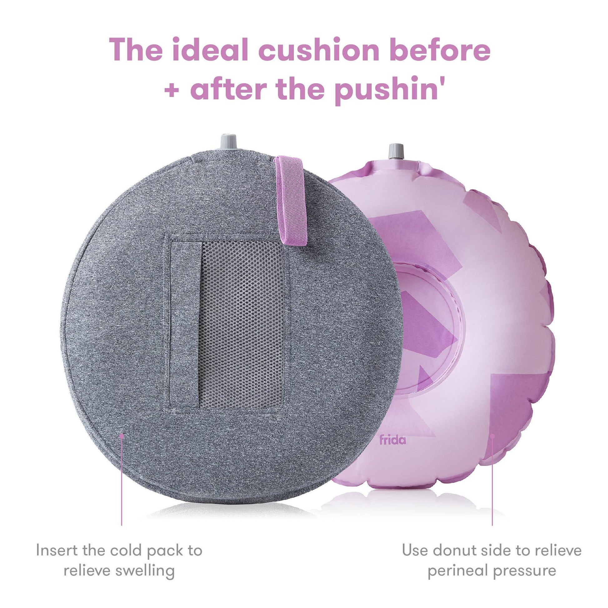 frida mom Perineal Cooling Comfort Cushion, Auto-Inflating Doughnut Pillow