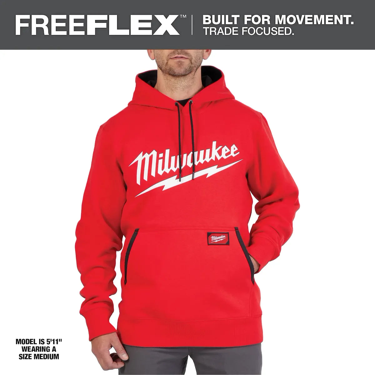Milwaukee FREEFLEX Pullover Hoodie - Logo Red 3X 352R-3X