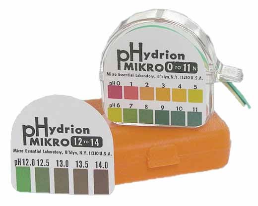 Hydrion Mikro pH Paper in Dispenser 0 to 14.0