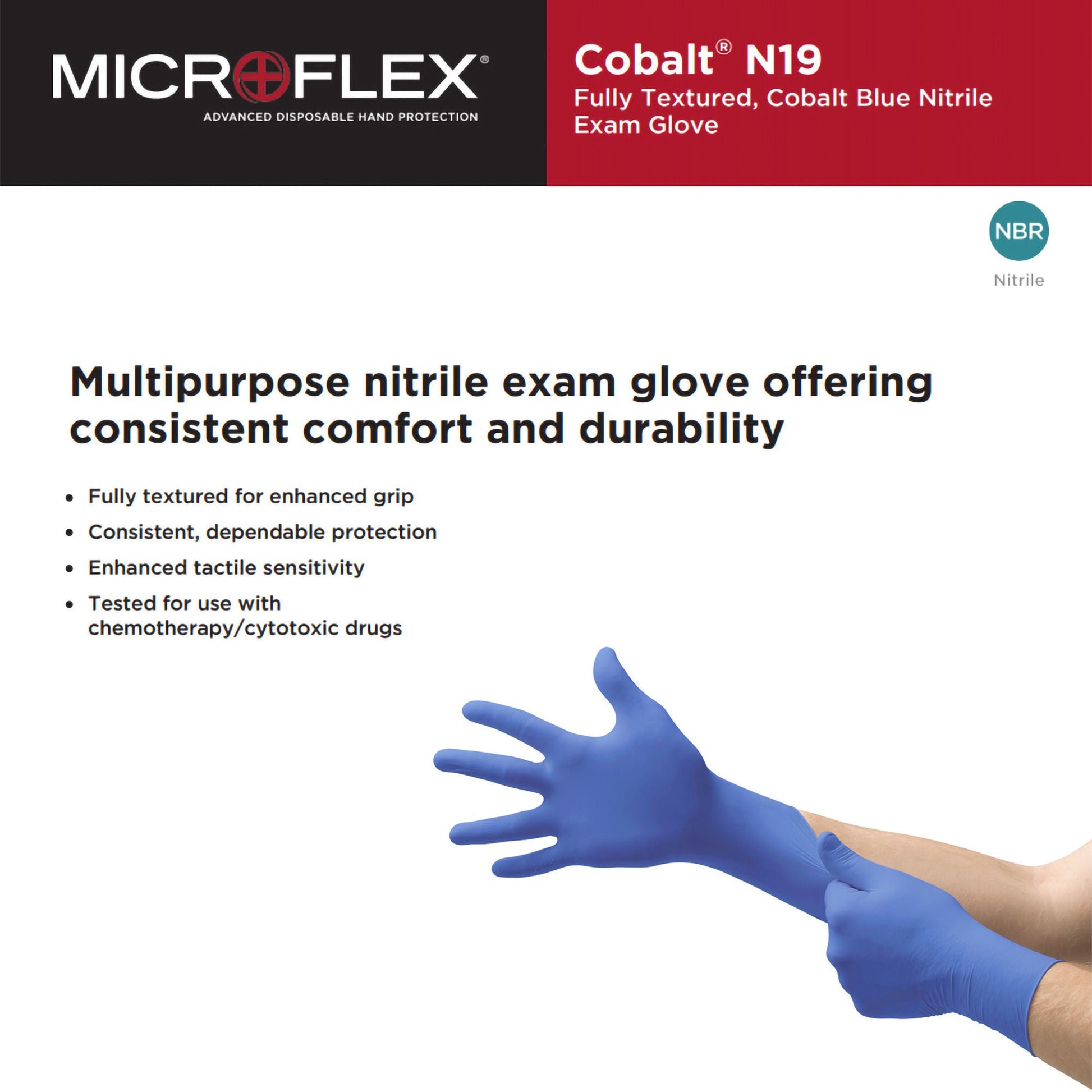 MICROFLEX® Cobalt® Nitrile Exam Gloves, Blue - view 3