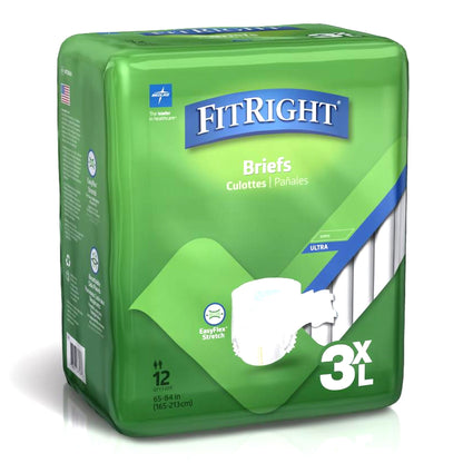 FitRight Bariatric Incontinence Brief Adult Unisex Disposable Heavy Absorbency