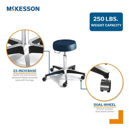 McKesson Round Pneumatic Exam Stool, Blue, without Backrest