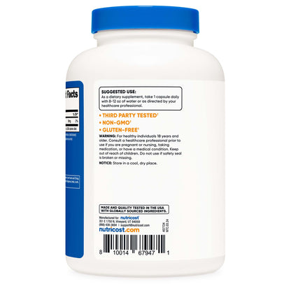 nutricost Dietary Supplement Potassium Citrate 99 mg Strength Capsule