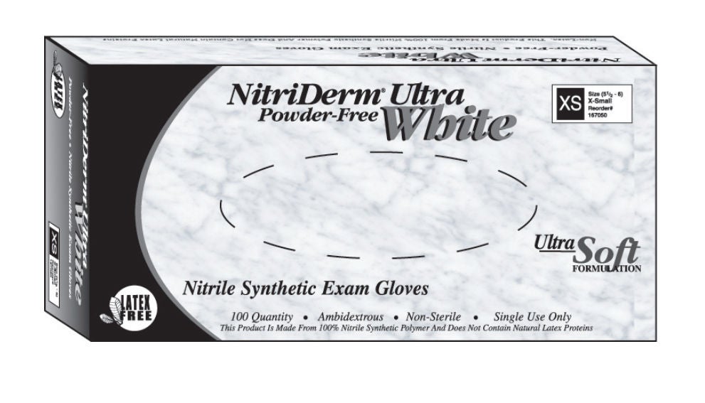 NitriDerm® Ultra White Nitrile Exam Gloves, White - view 3