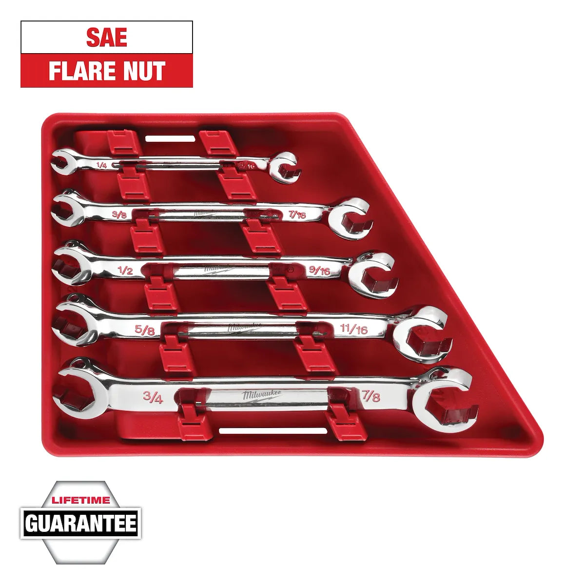 Milwaukee 5pc Double End Flare Nut Wrench Set - SAE 48-22-9470