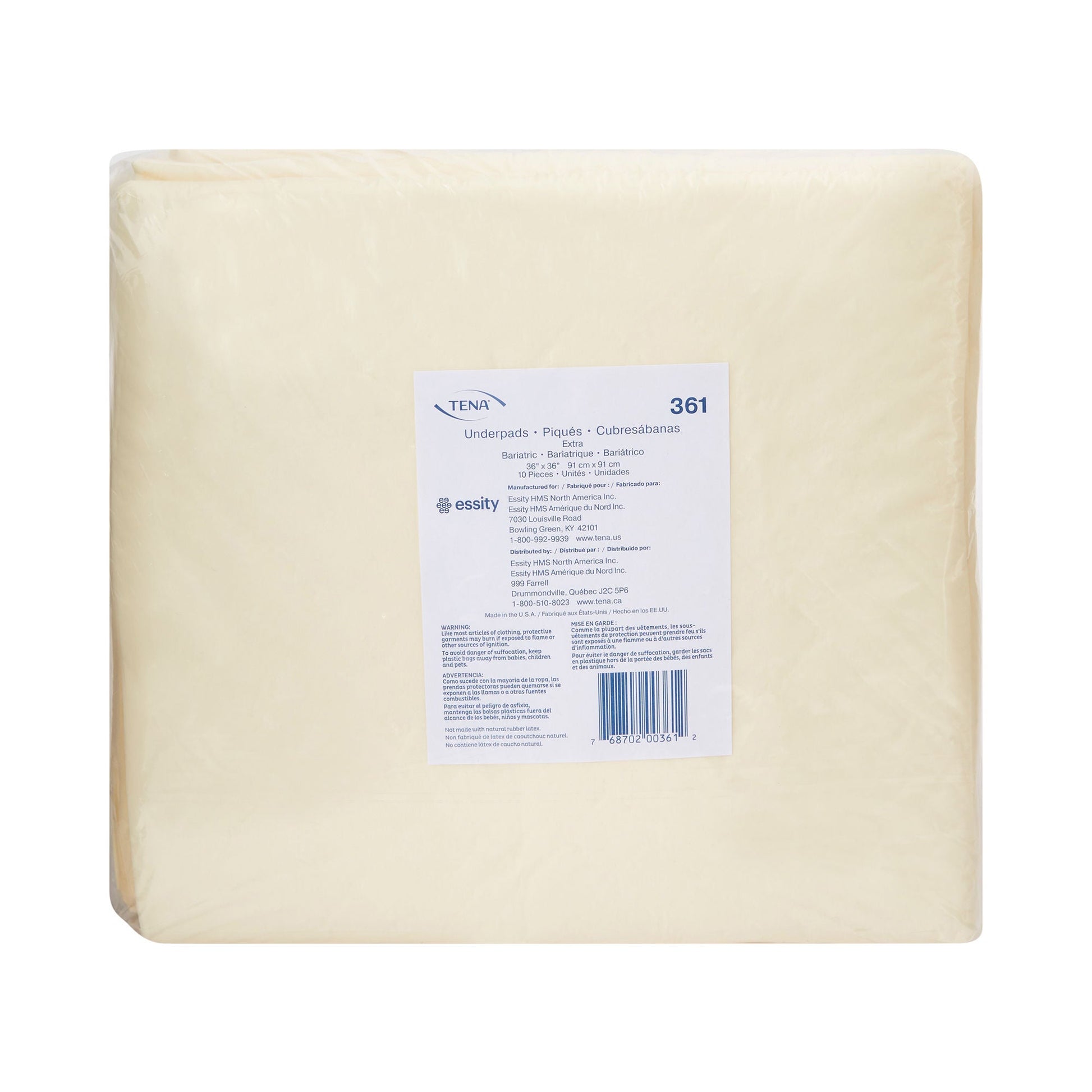 TENA Underpad Extra, 36" x 36", Disposable, Light Absorbency