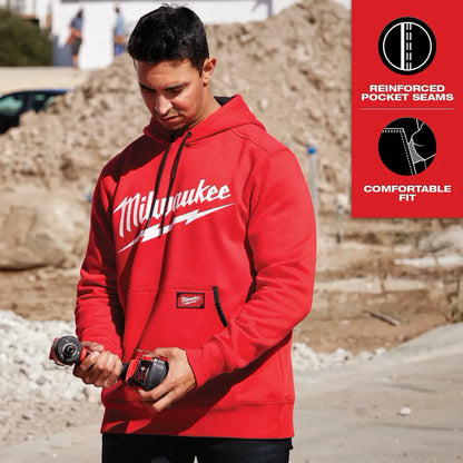 Milwaukee FREEFLEX Pullover Hoodie - Logo Red L 352R