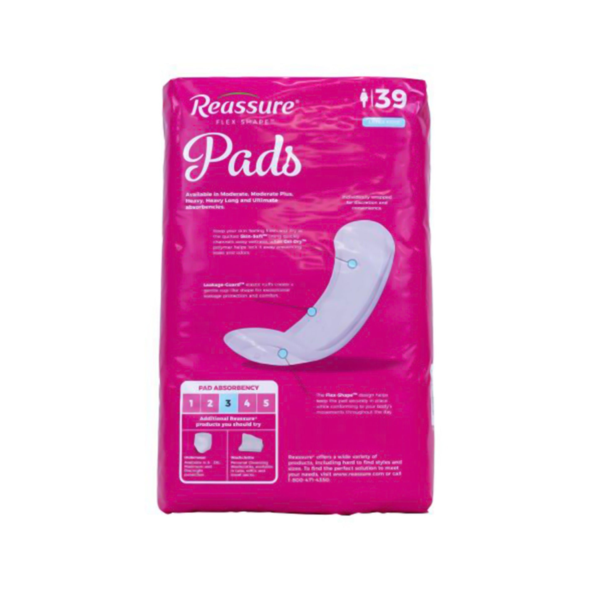 Reassure® Flex-Shape Pad™, Long Pad for Heavy Incontinence