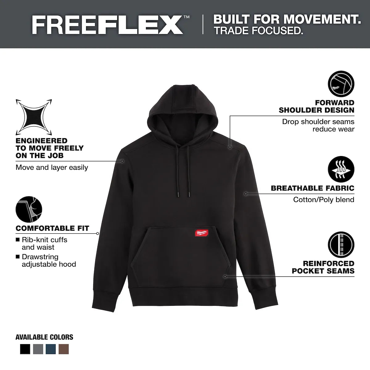 Milwaukee FREEFLEX Pullover Hoodie - Blue 2X 351