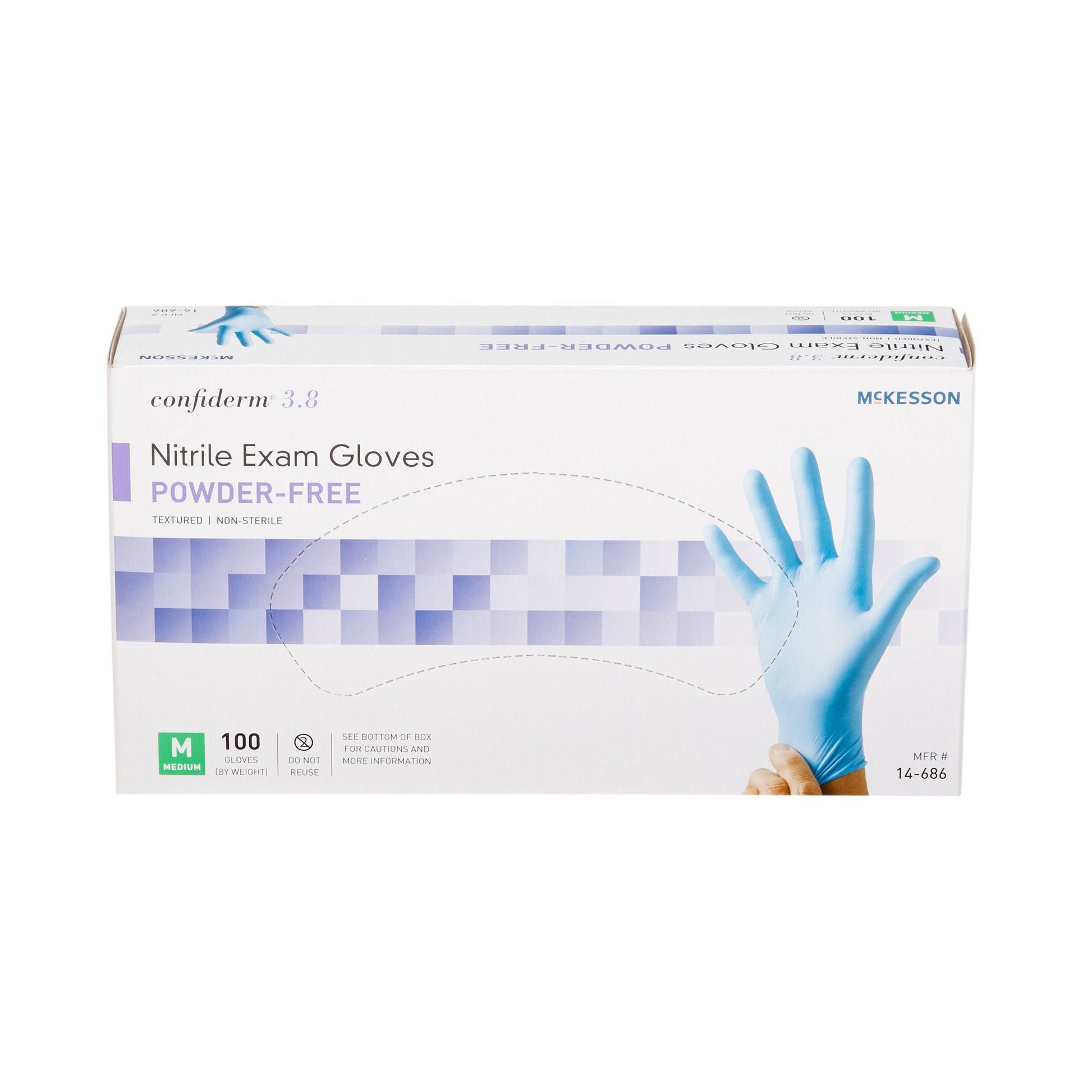McKesson Confiderm® 3.8 Nitrile Exam Gloves, Blue - view 5