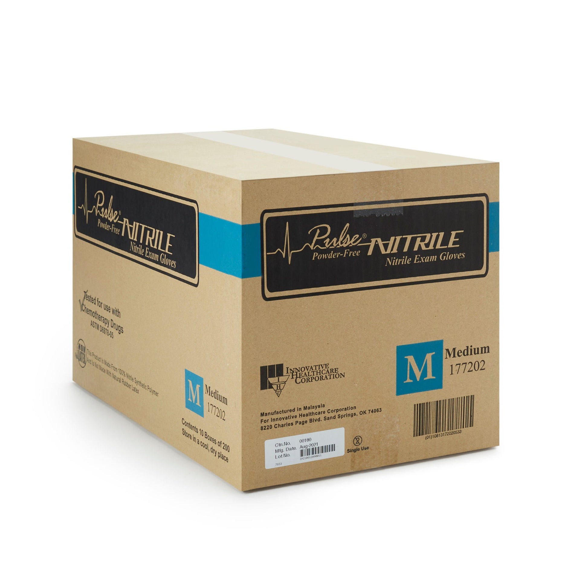 Pulse® Nitrile Exam Gloves, Aqua Blue - view 4