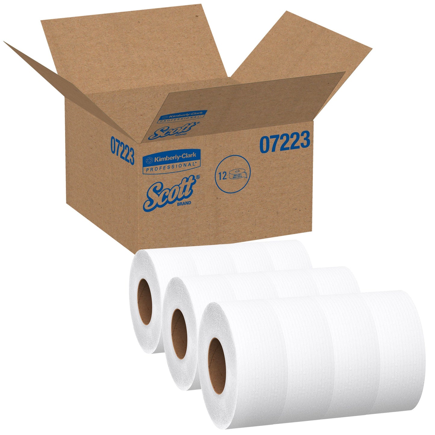 Scott Essential JRT Toilet Tissue White 1-Ply Jumbo Size Cored Roll Continuous Sheet 3-11/