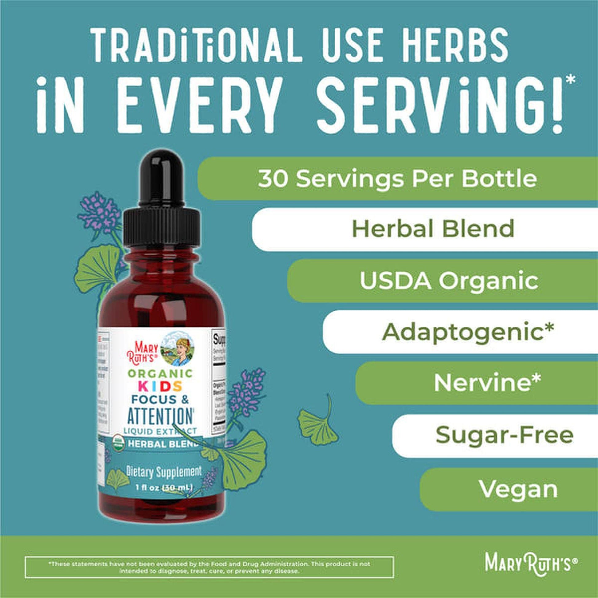 Mary Ruth's® Organic Kids Focus & Attention Liquid Drops