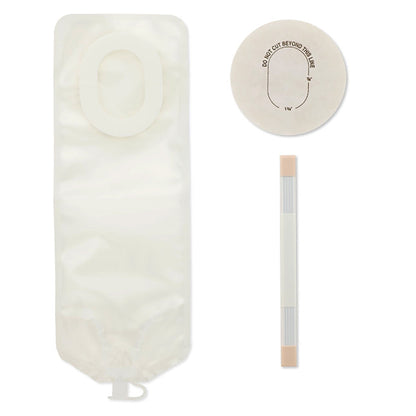Pouchkins™ 1-Piece Transparent Colostomy Pouch, for Baseplates up to 35 x