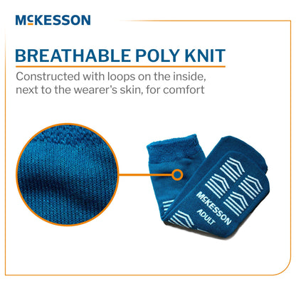 McKesson Slipper Socks, Single Tread, Adult, Teal