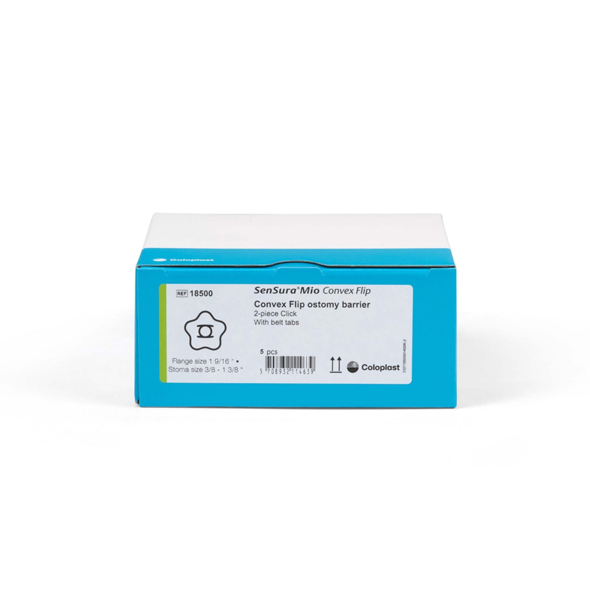 SenSura® Mio Convex Flip Ostomy Barrier, Trim to fit , Green Match