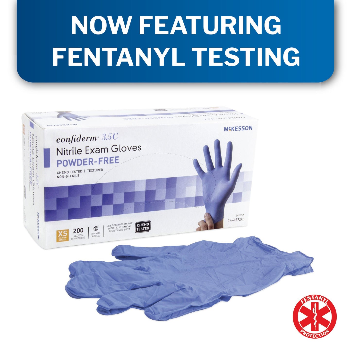 McKesson Confiderm® 3.5C Nitrile Exam Gloves, Blue