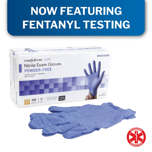 McKesson Confiderm® 3.5C Nitrile Exam Gloves, Blue