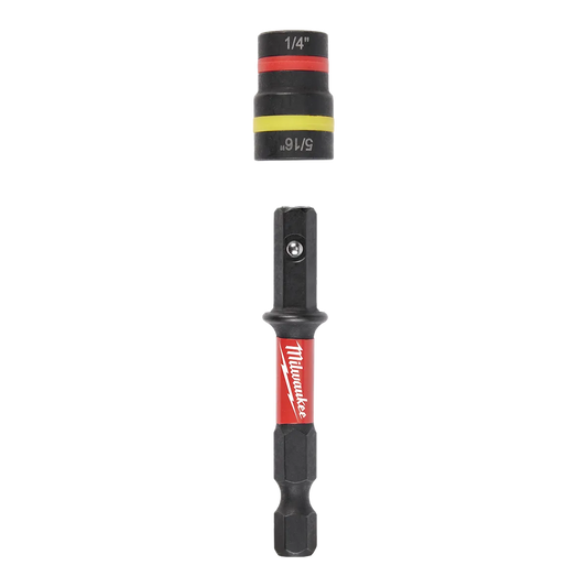 Milwaukee SHOCKWAVE Impact Duty 1/4” and 5/16” x 2-1/4” QUIK-CLEAR 2-in-1 Magnetic Nut Driver 49-66-4542 | 1/4" Drive