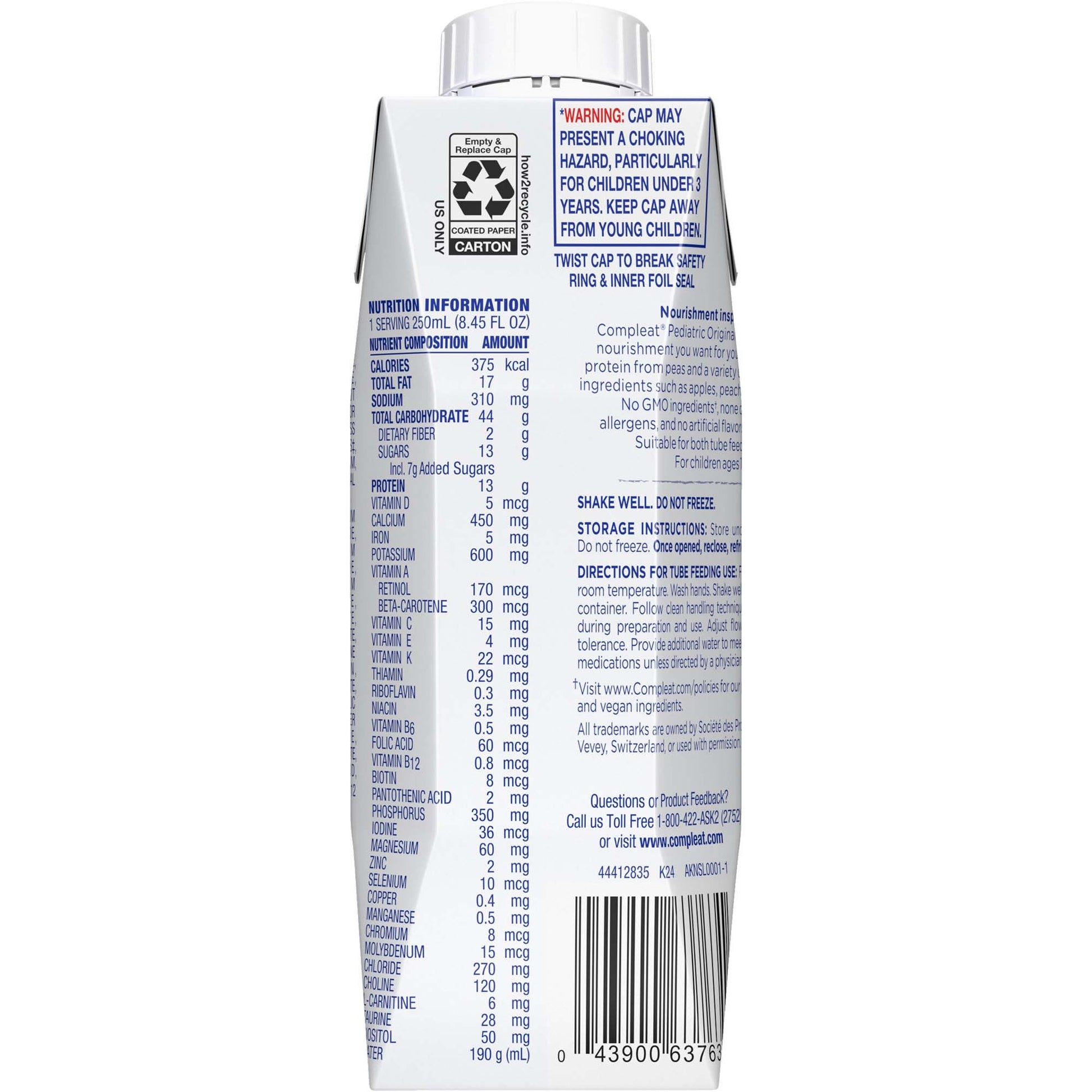 Compleat® Pediatric Original 1.5 Fruit Medley, Reclosable Carton