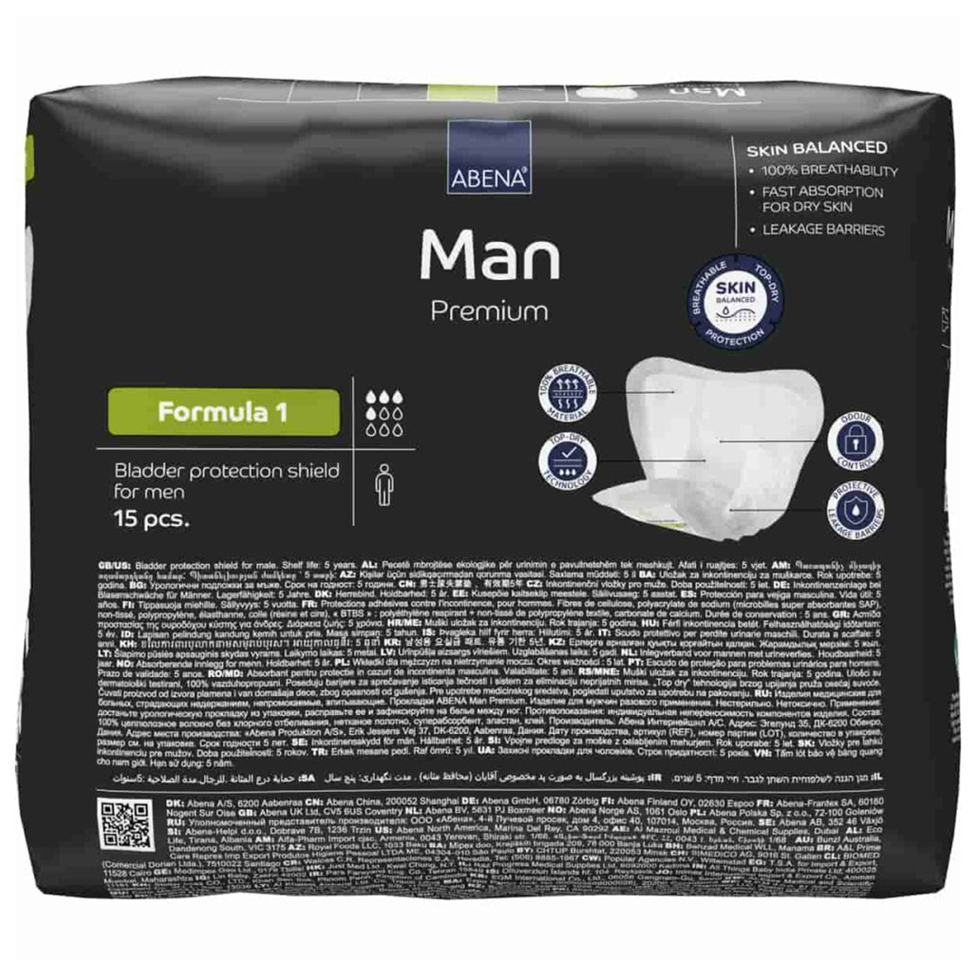 Abena® Man Premium Formula 1 Bladder Control Pad, Light Large